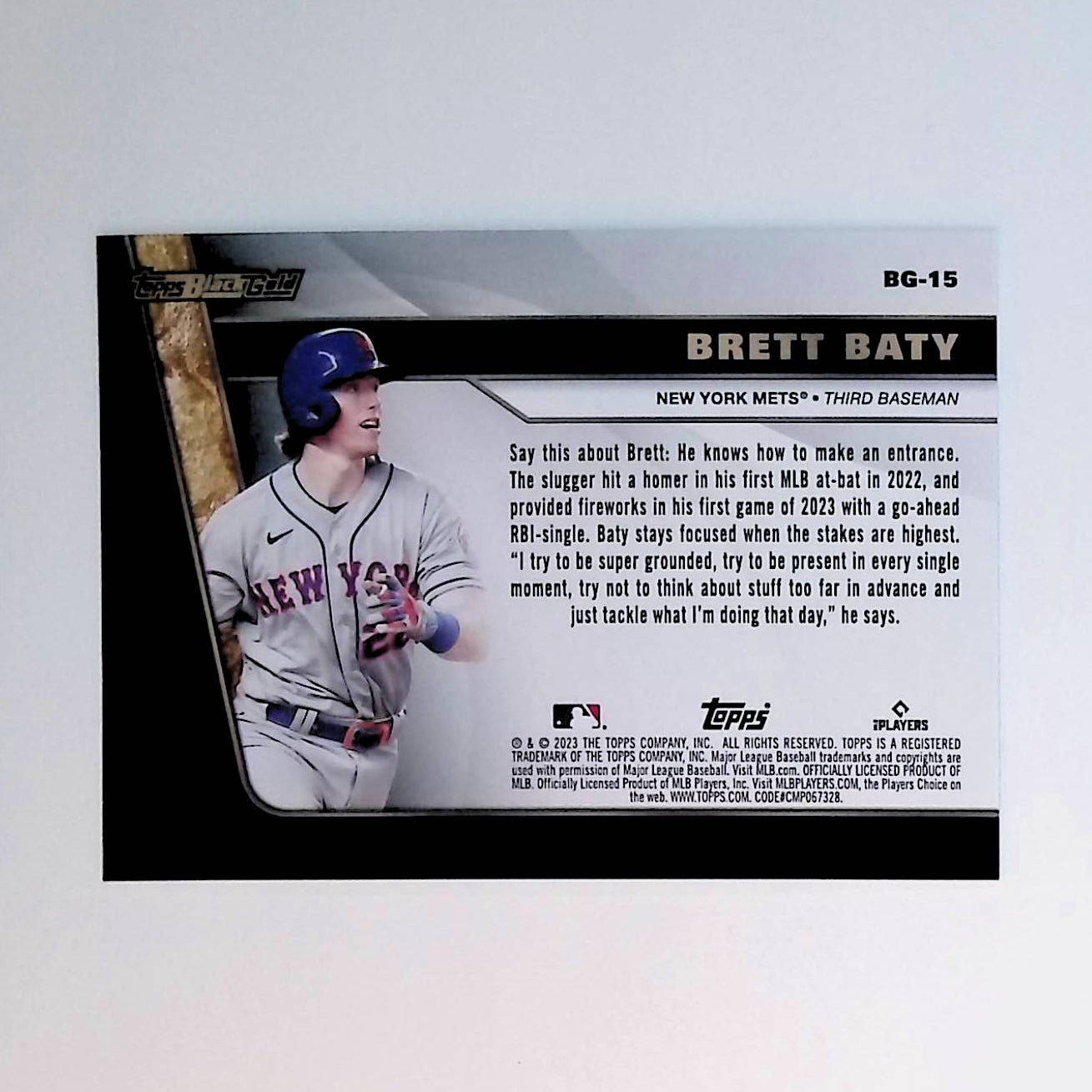 Brett Baty 2023 Topps Update Black Gold #BG-15 (Rookie Card) - LoCo Collectables