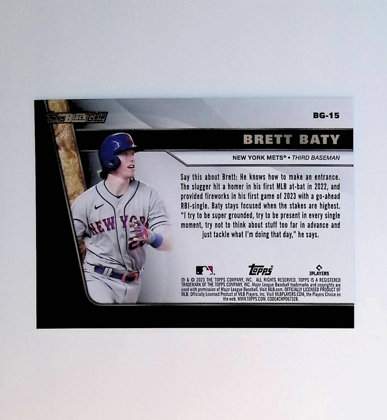 Brett Baty 2023 Topps Update Black Gold #BG-15 (Rookie Card) - LoCo Collectables