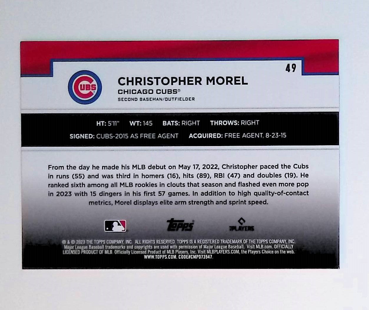 Christopher Morel 2023 Topps Flagship Collection #49 (Rookie Card) - LoCo Collectables