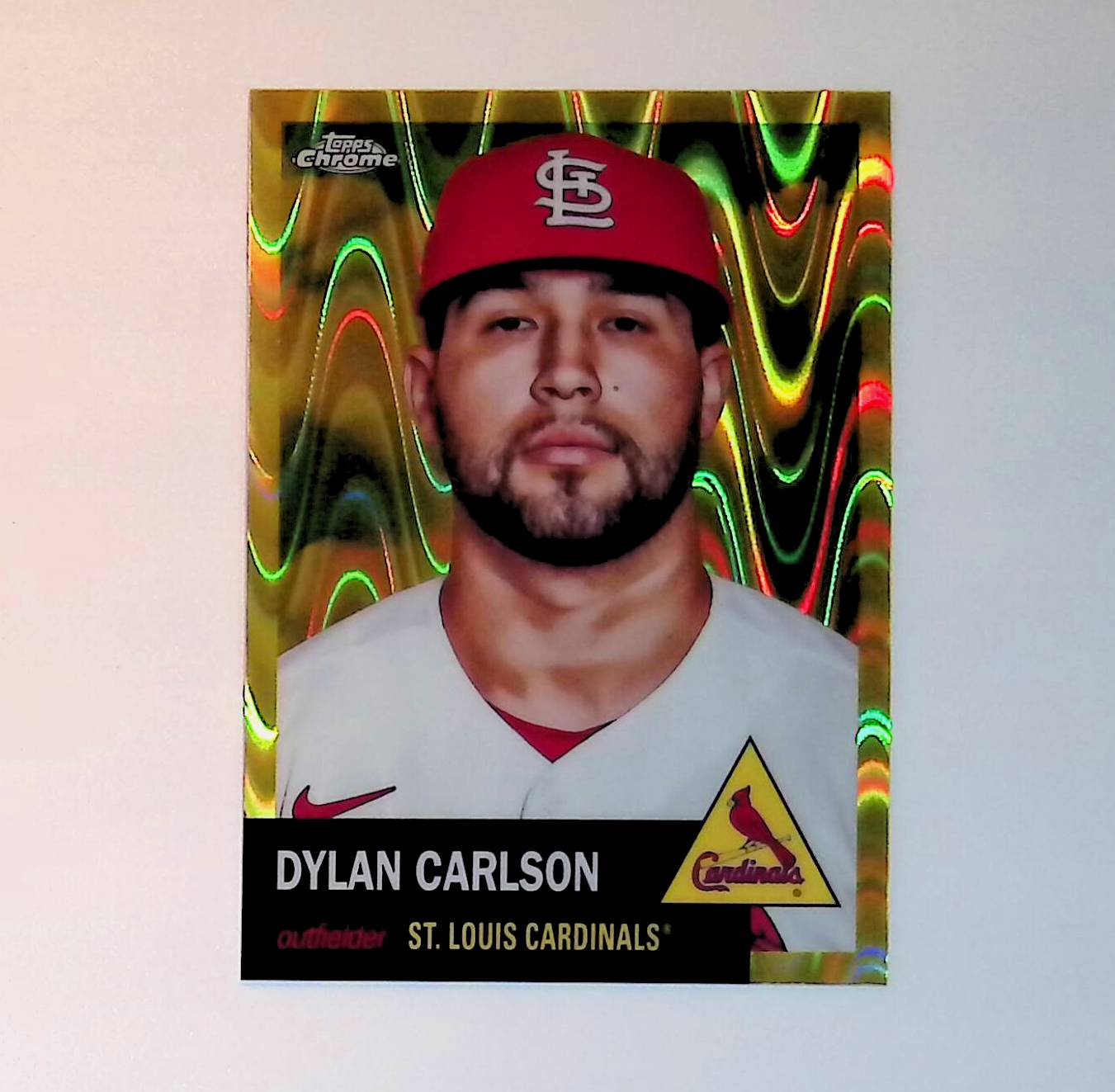 Dylan Carlson 2022 Topps Chrome Platinum Anniversary Yellow RayWave Refractors #118, 049 /250 - LoCo Collectables