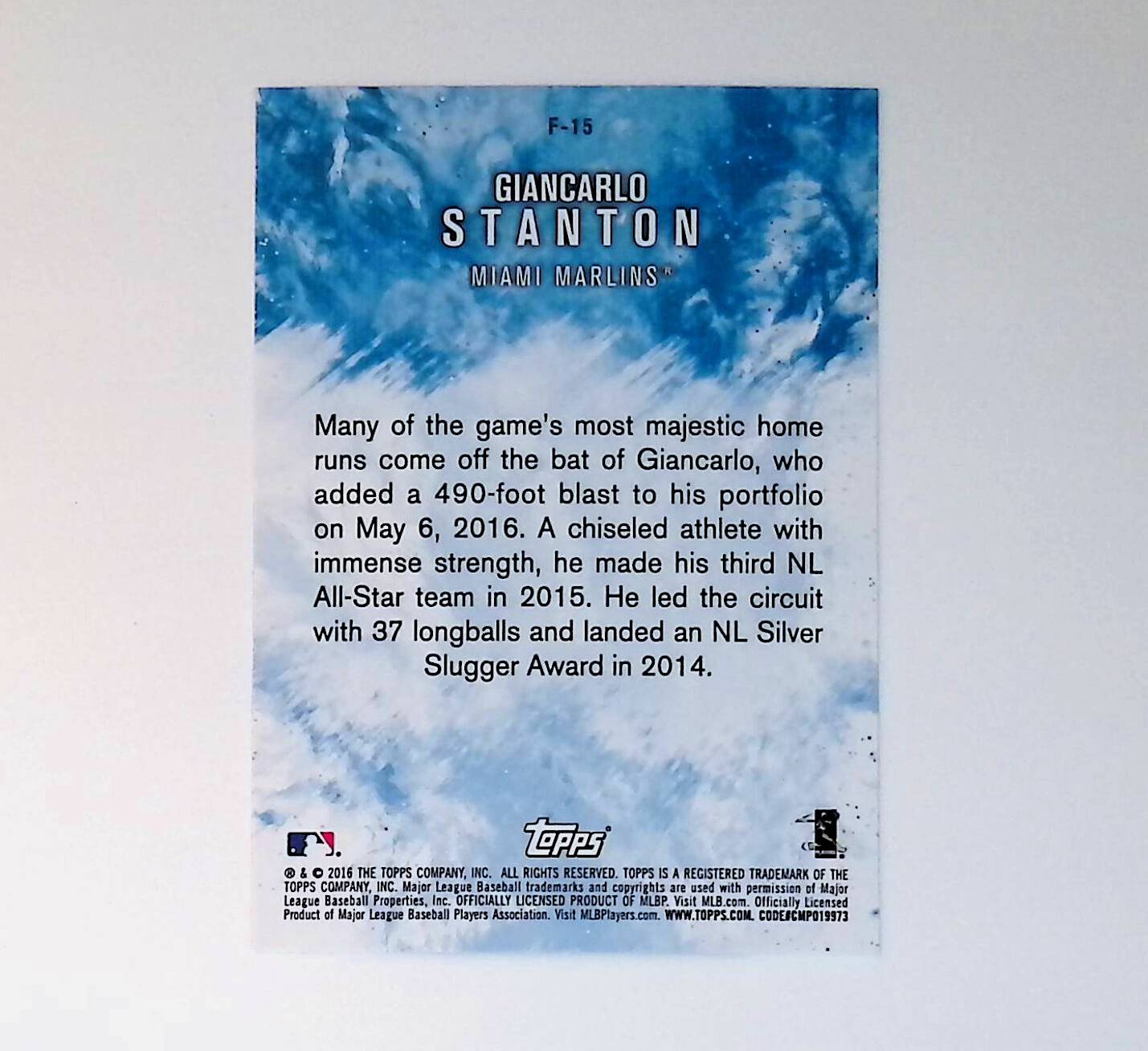 2016 Topps Update Fire #F-15 Giancarlo Stanton - LoCo Collectables