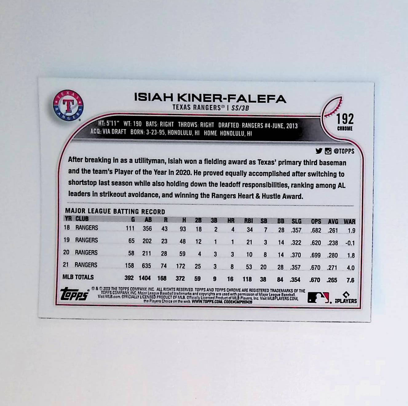 2022 Topps Chrome Sonic Black and White RayWave Refractor #192 Isiah Kiner-Falefa - LoCo Collectables