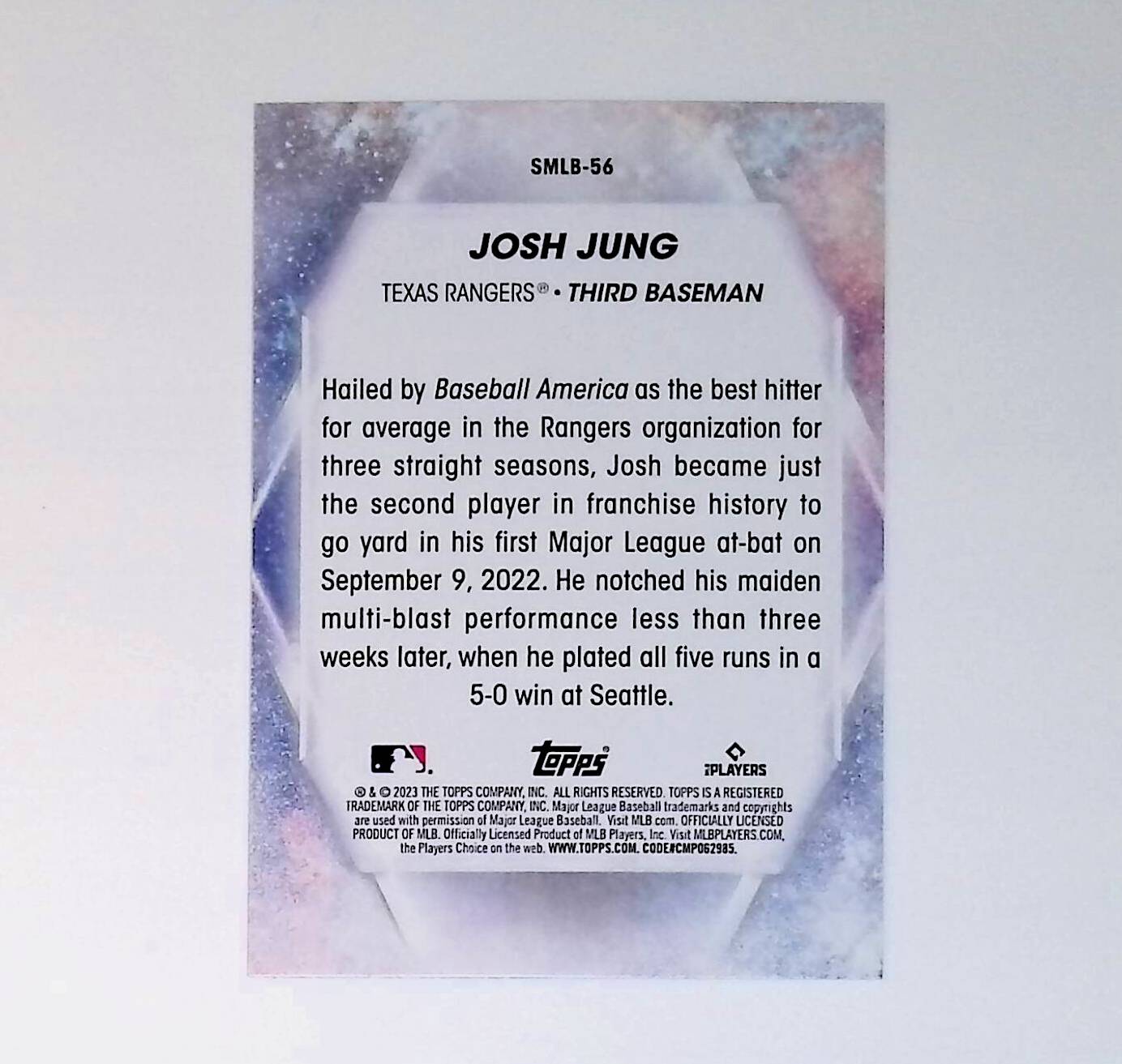 Josh Jung 2023 Topps Stars of the MLB #SMLB-56 (Rookie Card) - LoCo Collectables