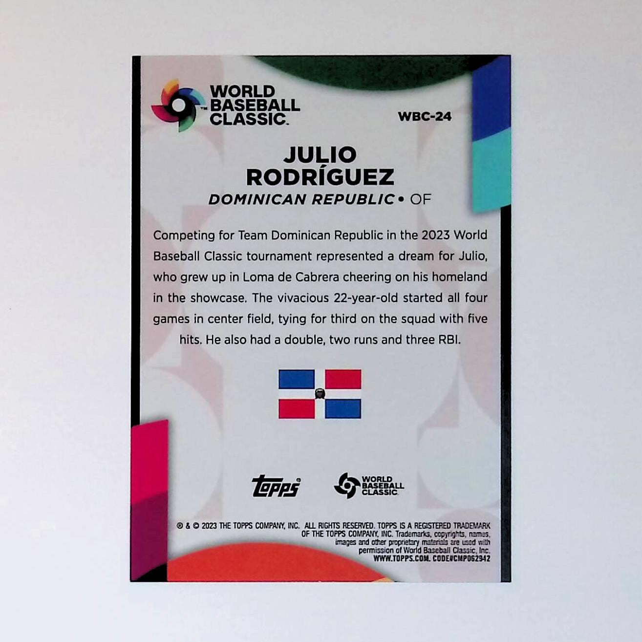 Julio Rodriguez 2023 Topps '23 World Baseball Classic Stars #WBC-24 - LoCo Collectables