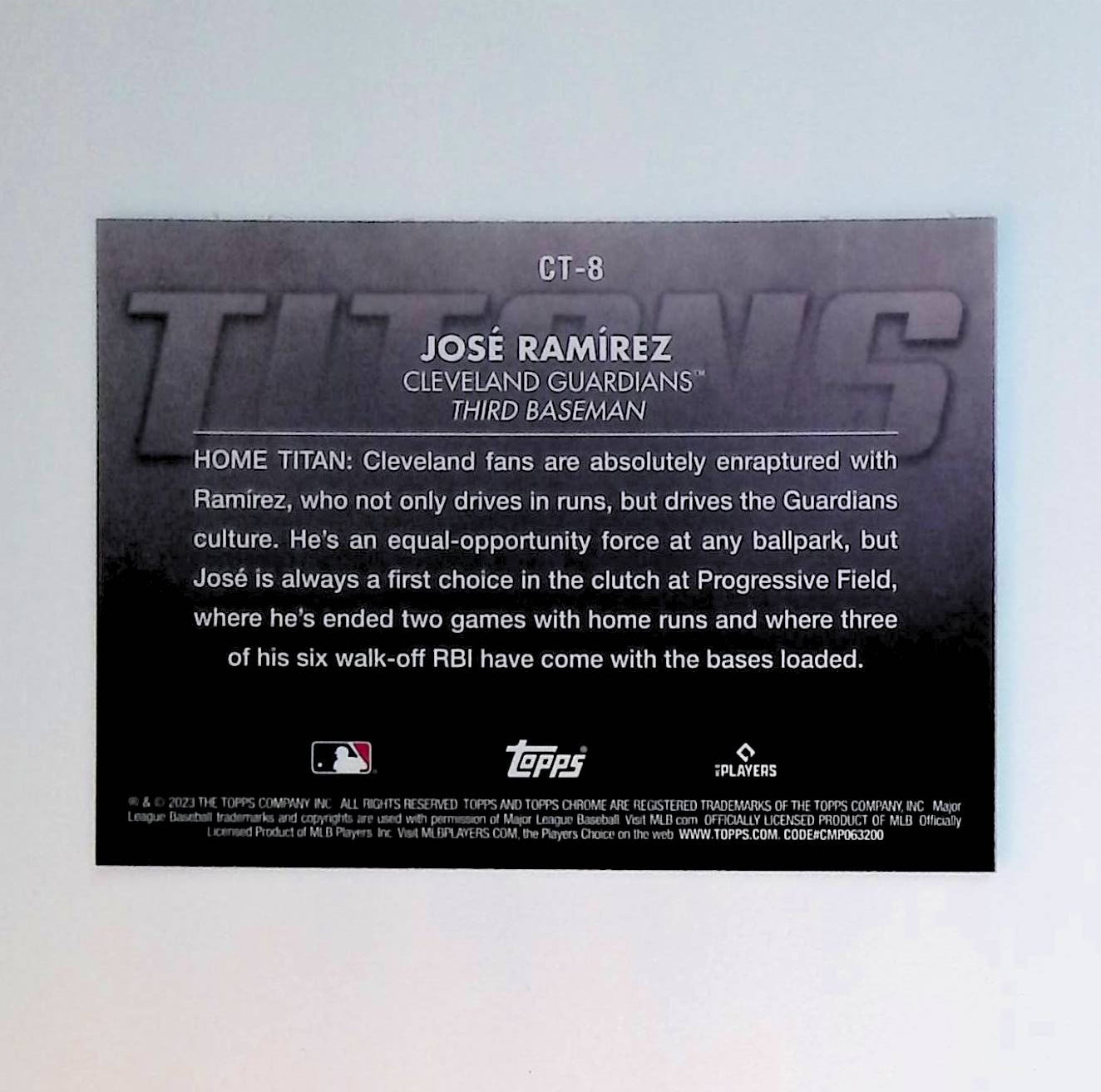 Jose Ramirez 2023 Topps Chrome Titans #CT-8 - LoCo Collectables