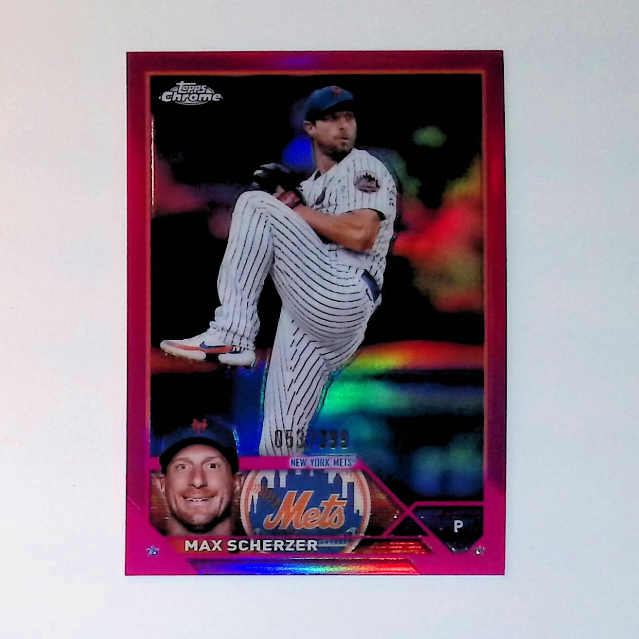 Max Scherzer 2023 Topps Chrome Magenta Refractors #148, 053 /399 - LoCo Collectables