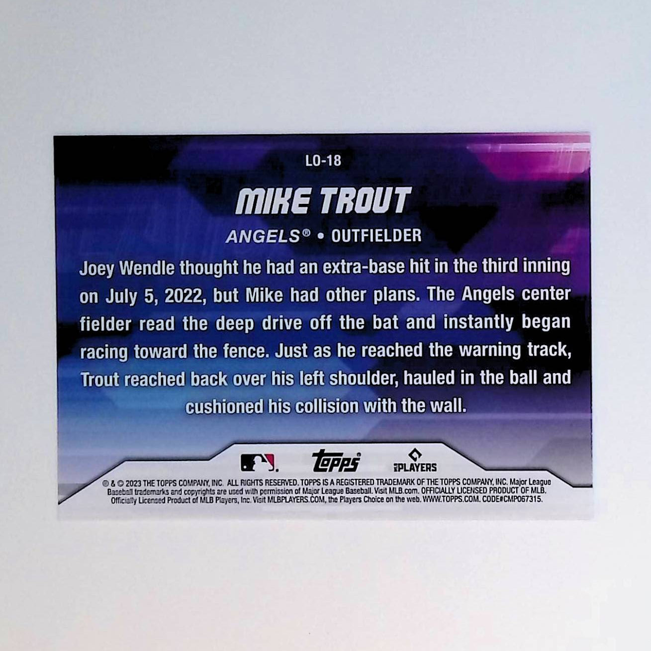 Mike Trout 2023 Topps Update Laid Out #LO-18 - LoCo Collectables