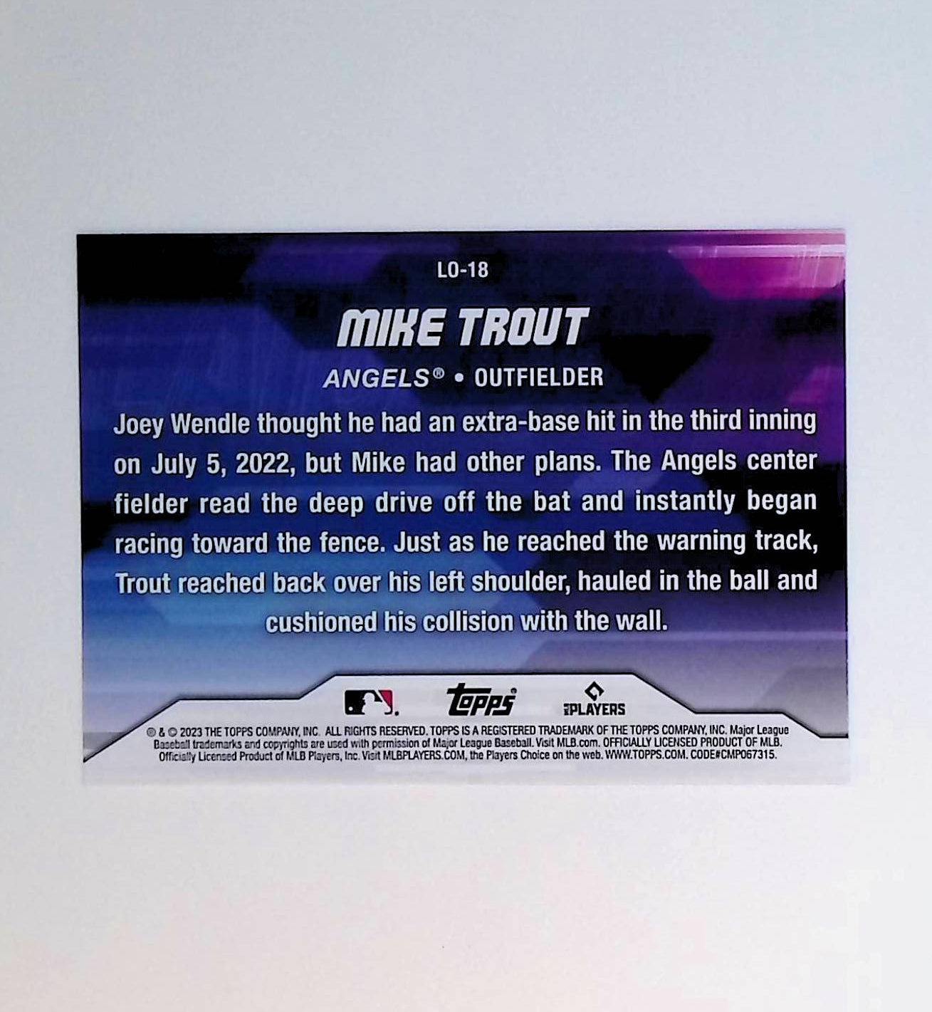 Mike Trout 2023 Topps Update Laid Out #LO-18 - LoCo Collectables