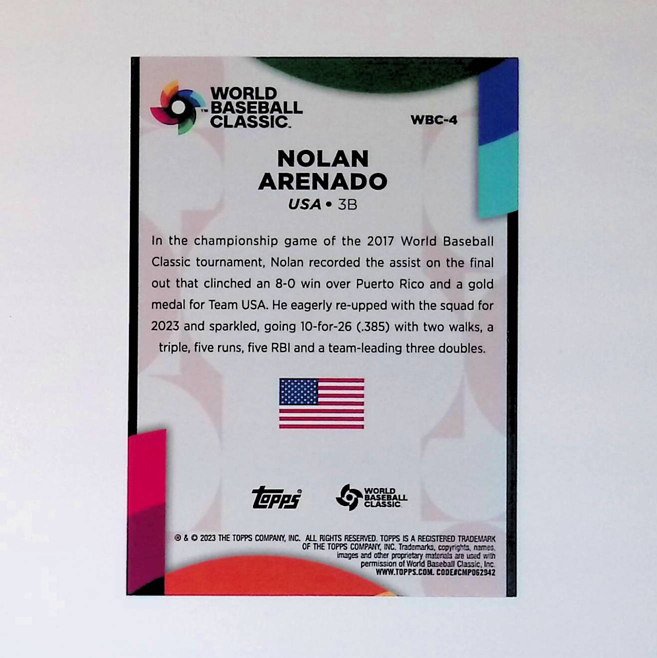 Nolan Arenado 2023 Topps '23 World Baseball Classic Stars #WBC-4 - LoCo Collectables