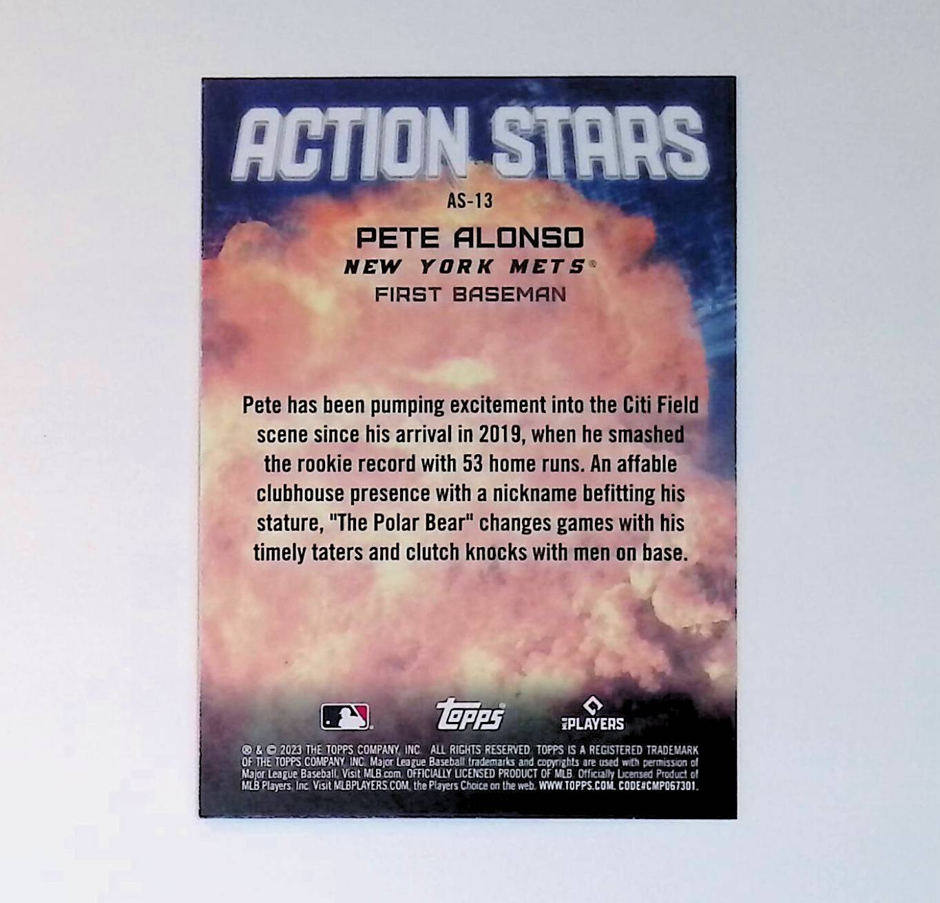 Pete Alonso 2023 Topps Update Action Stars #AS-13 - LoCo Collectables