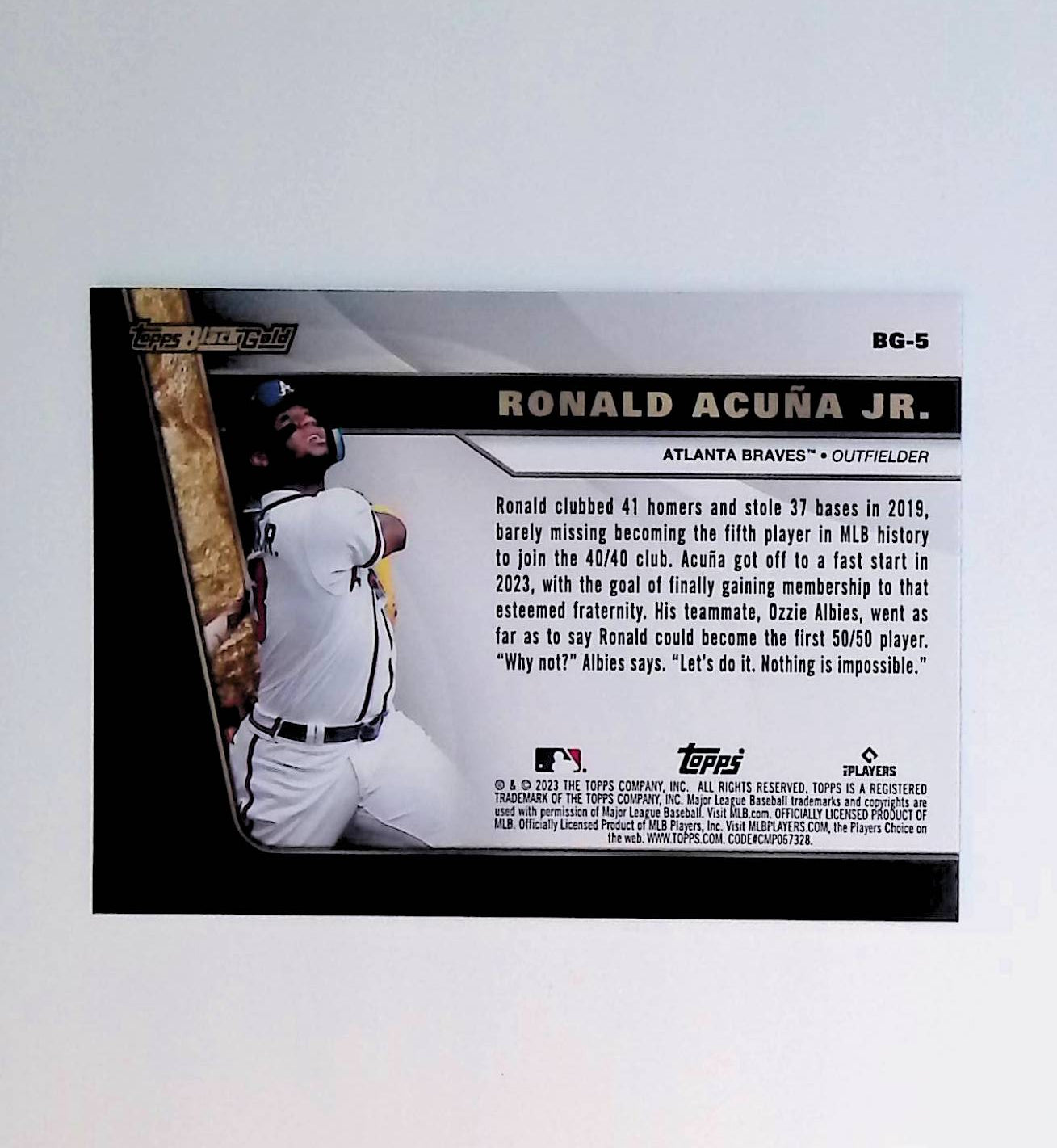 Ronald Acuna Jr 2023 Topps Update Black Gold #BG-5 - LoCo Collectables