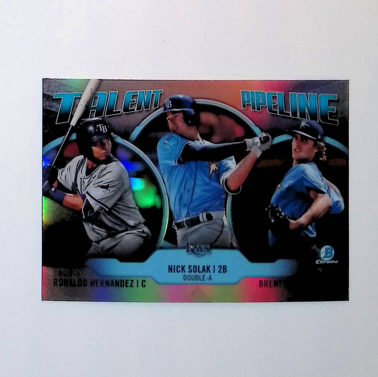 Ronaldo Hernandez, Nick Solak, Brent Honeywell 2019 Bowman Chrome Talent Pipeline #TPT-BR - LoCo Collectables