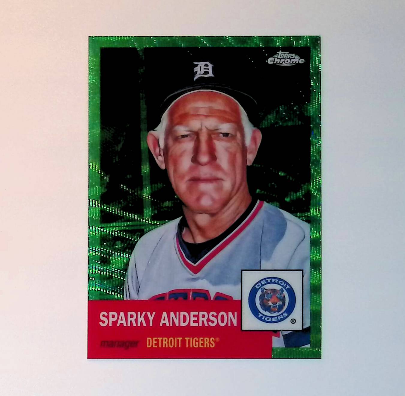 Sparky Anderson 2022 Topps Chrome Platinum Anniversary Green Wave Refractors #487, 12 /99 - LoCo Collectables