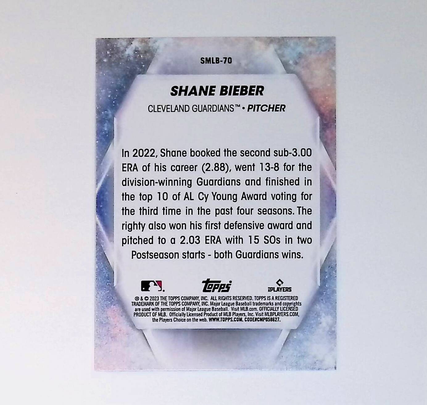 Shane Bieber 2023 Topps Stars of the MLB #SMLB-70 - LoCo Collectables