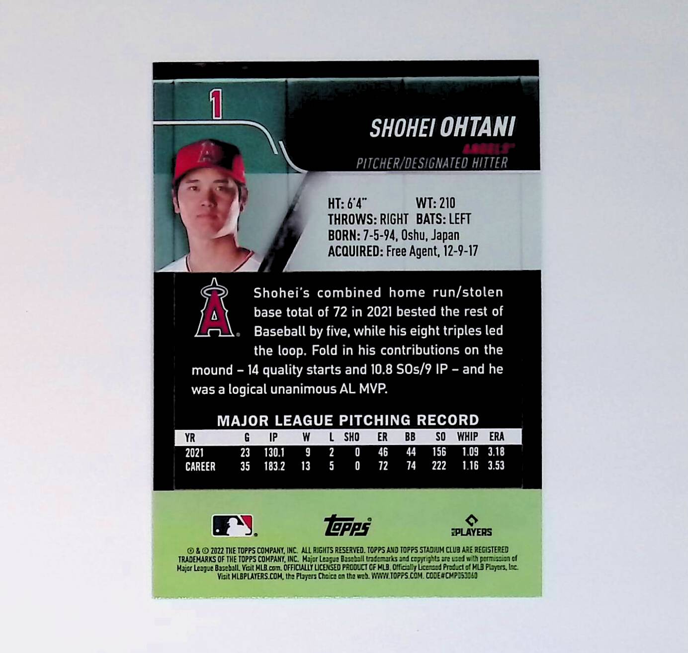 Shohei Ohtani 2022 Stadium Club #1 - LoCo Collectables