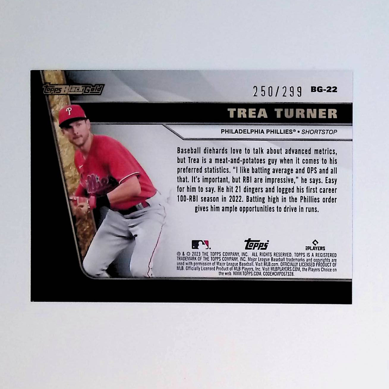 Trea Turner 2023 Topps Update Black Gold Black #BG-22, 250 /299 - LoCo Collectables