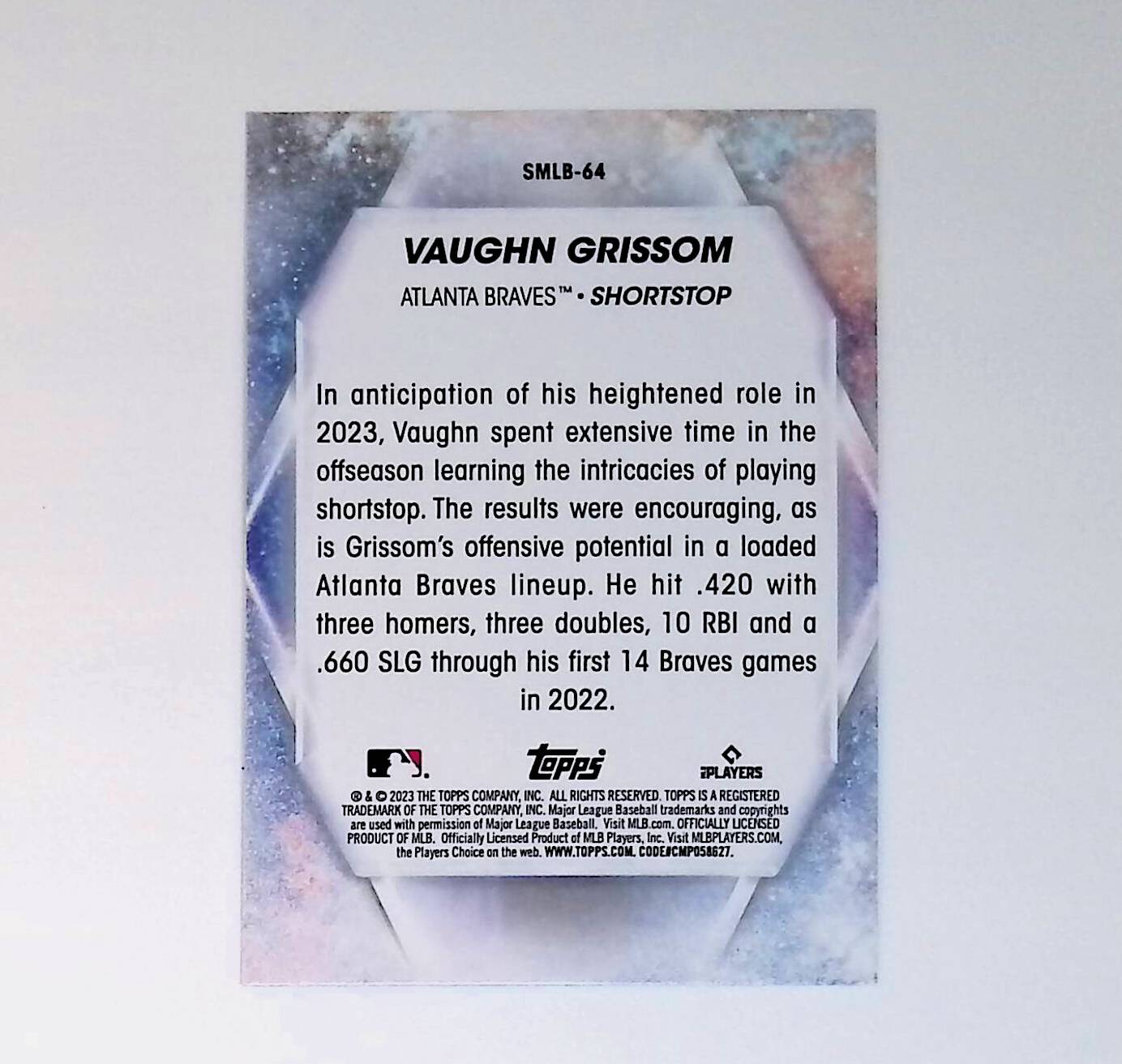 Vaughn Grissom 2023 Topps Stars of the MLB #SMLB-64 (Rookie Card) - LoCo Collectables