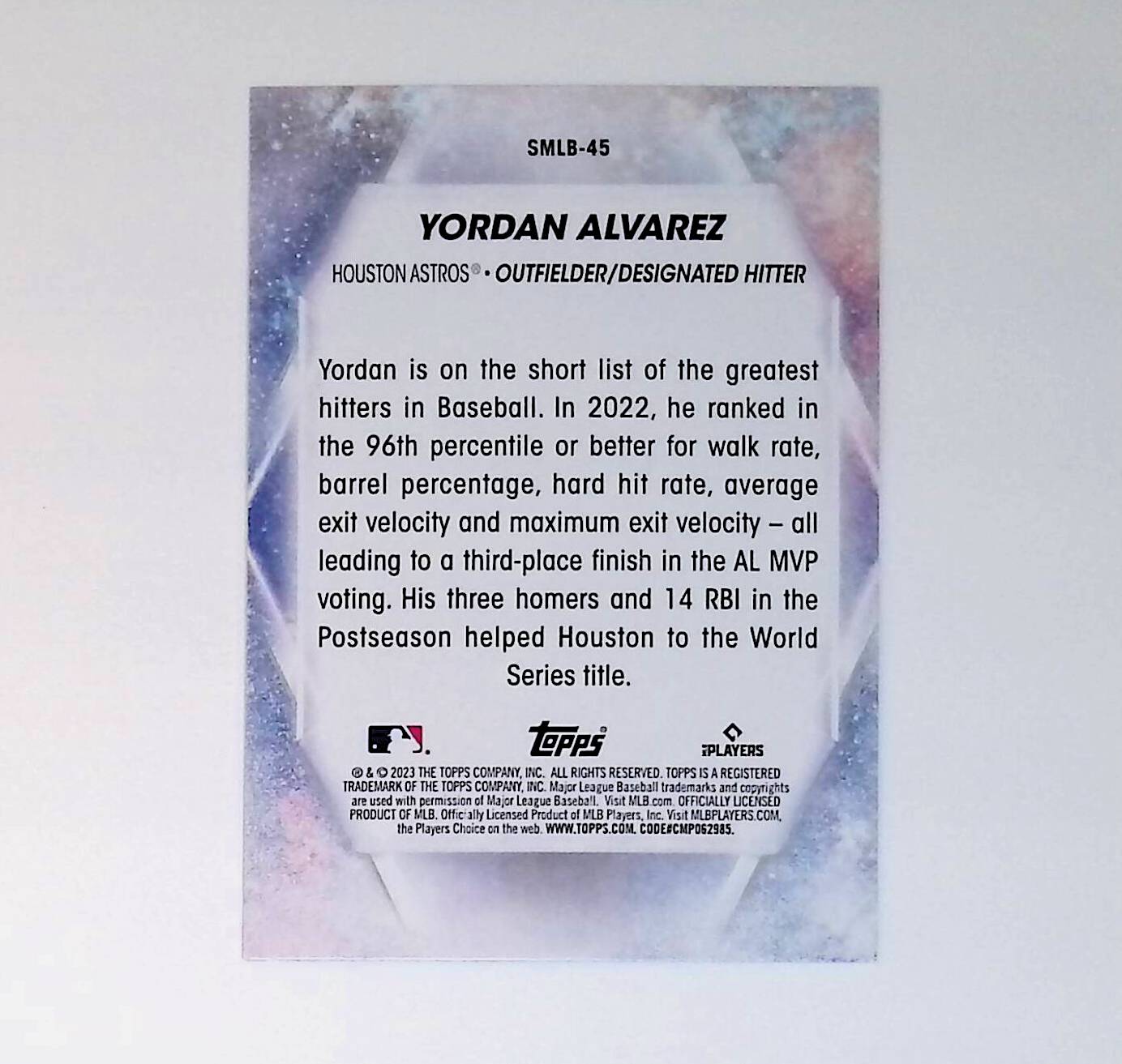 Yordan Alvarez 2023 Topps Stars of the MLB #SMLB-45 - LoCo Collectables