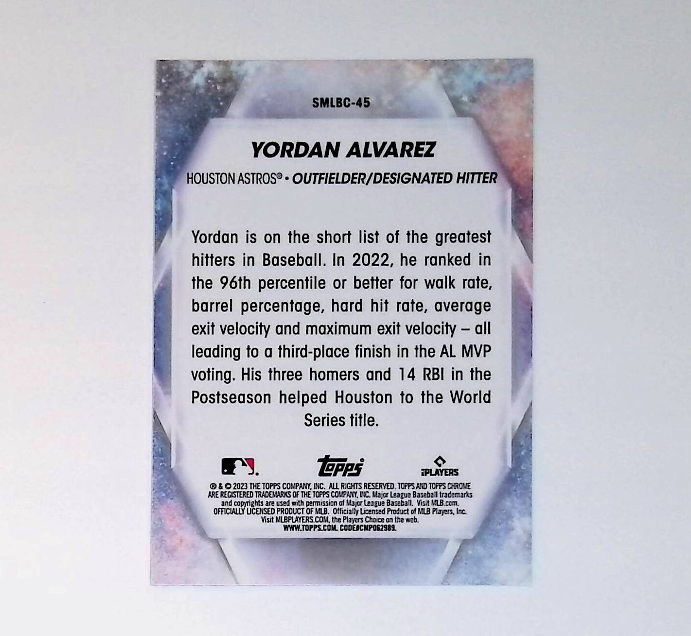 Yordan Alvarez 2023 Topps Stars of MLB Chrome #SMLBC-45 - LoCo Collectables