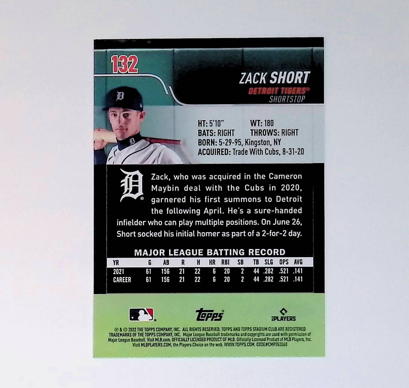 Zack Short 2022 Stadium Club #132 (Rookie Card) - LoCo Collectables