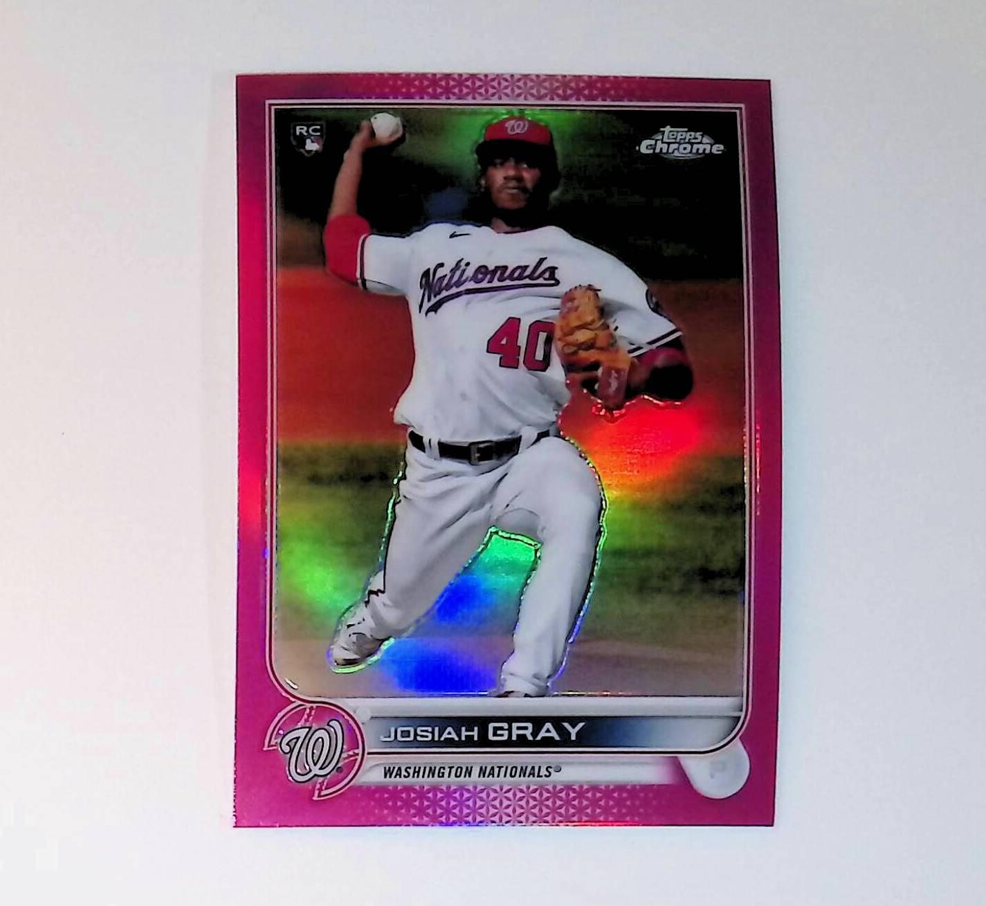 2022 Topps Chrome #160 Josiah Gray Rookie Pink Refractor - LoCo Collectables