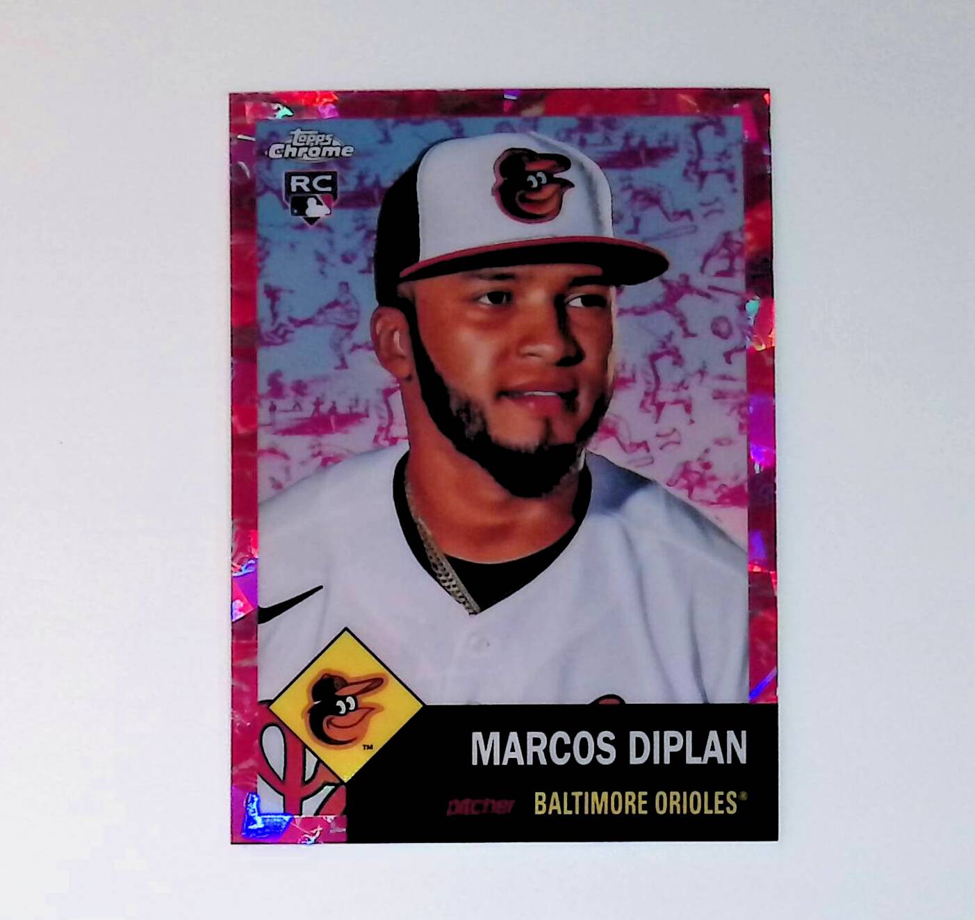 2022 Topps Chrome Platinum Anniversary Fuchsia Atomic Refractor #465 Marcos Diplan Rookie - LoCo Collectables