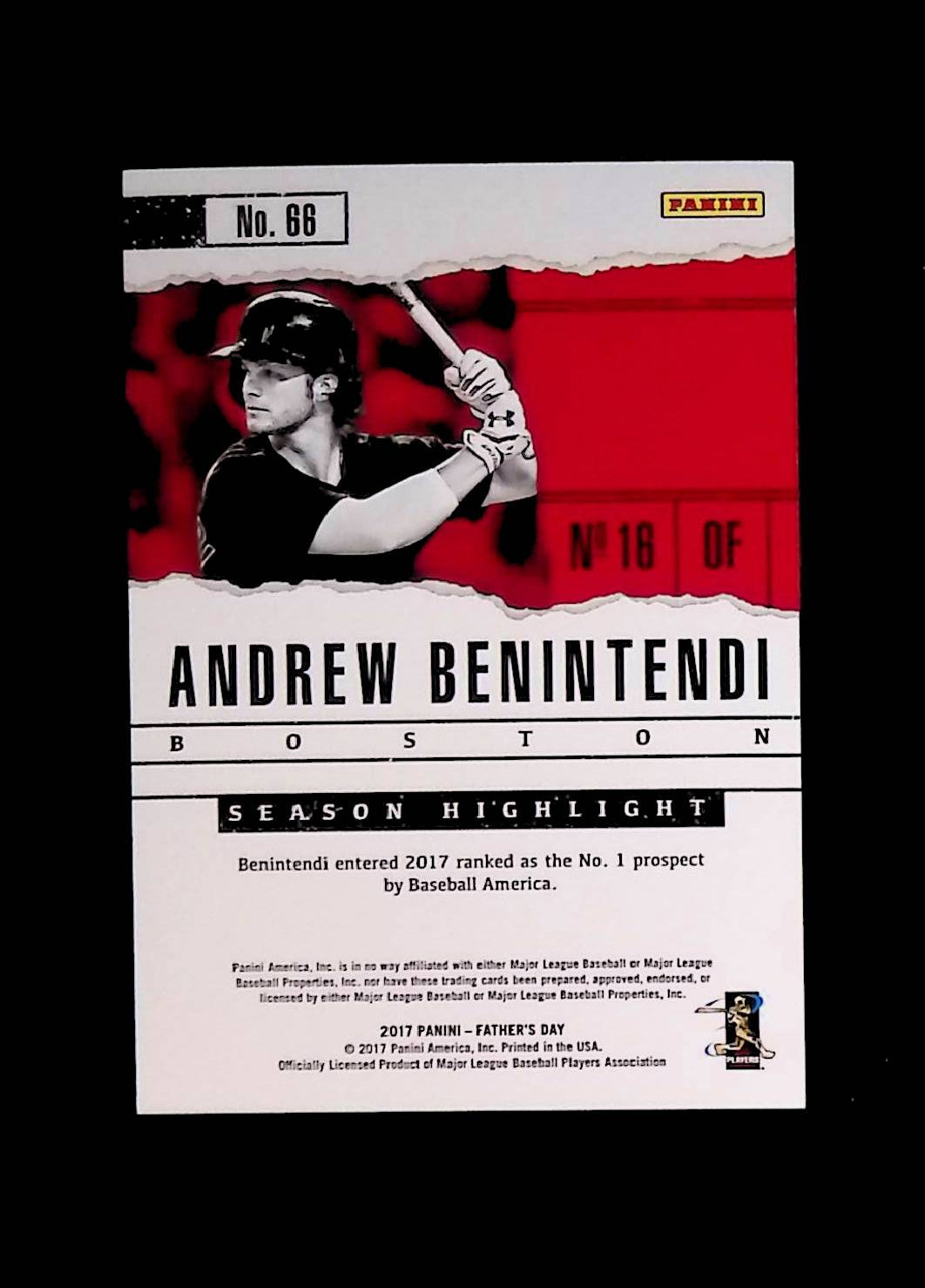 Andrew Benintendi 2017 Panini Father's Day #66 (Rookie Card), 277 /499 - LoCo Collectables