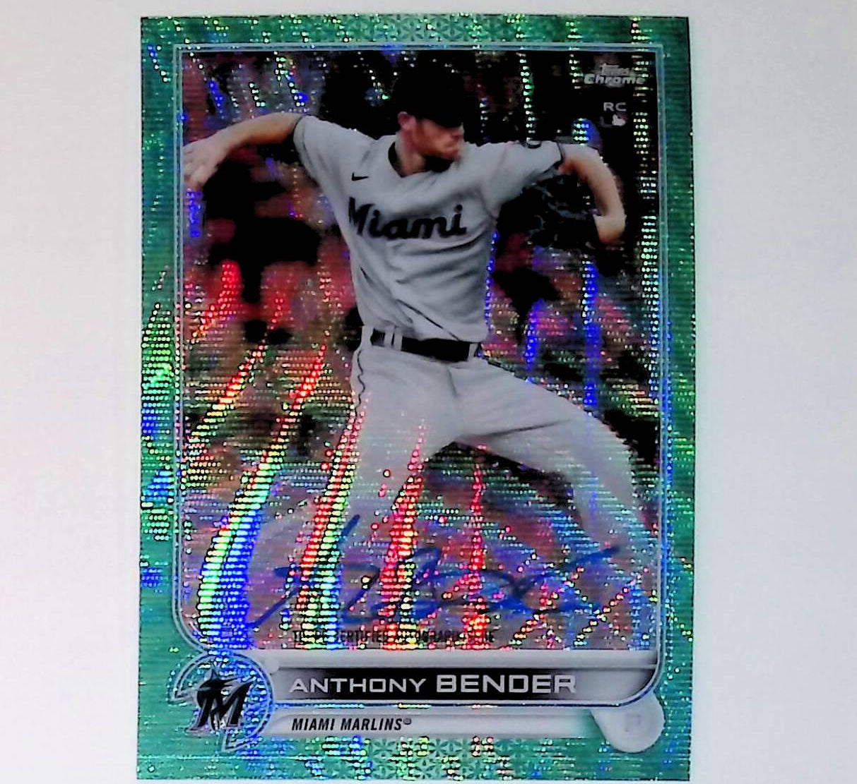 2022 Topps Chrome Rookie Autograph Aqua Wave Refractor #RA-AB Anthony Bender Rookie - LoCo Collectables