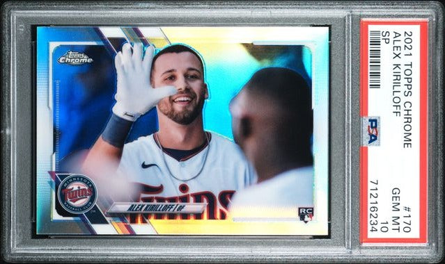 Alex Kirilloff 2021 Topps Chrome Photo Variation Refractor #170 (Rookie Card), PSA 10 GEM MINT - LoCo Collectables