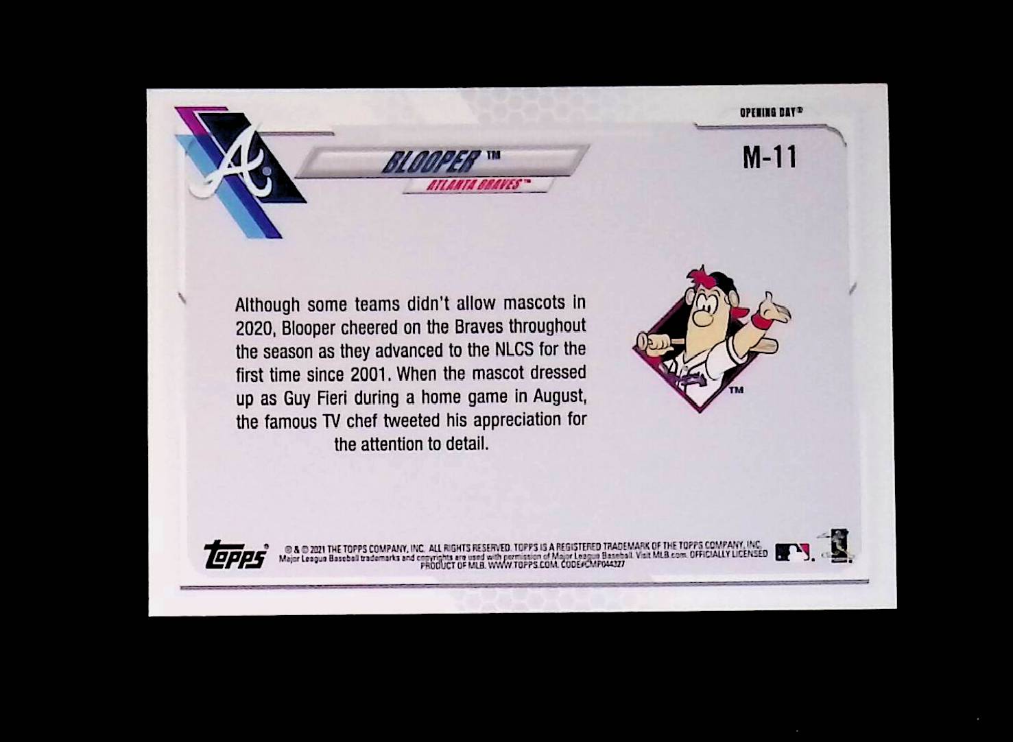 Blooper 2021 Topps Opening Day Mascots #M-11 - LoCo Collectables