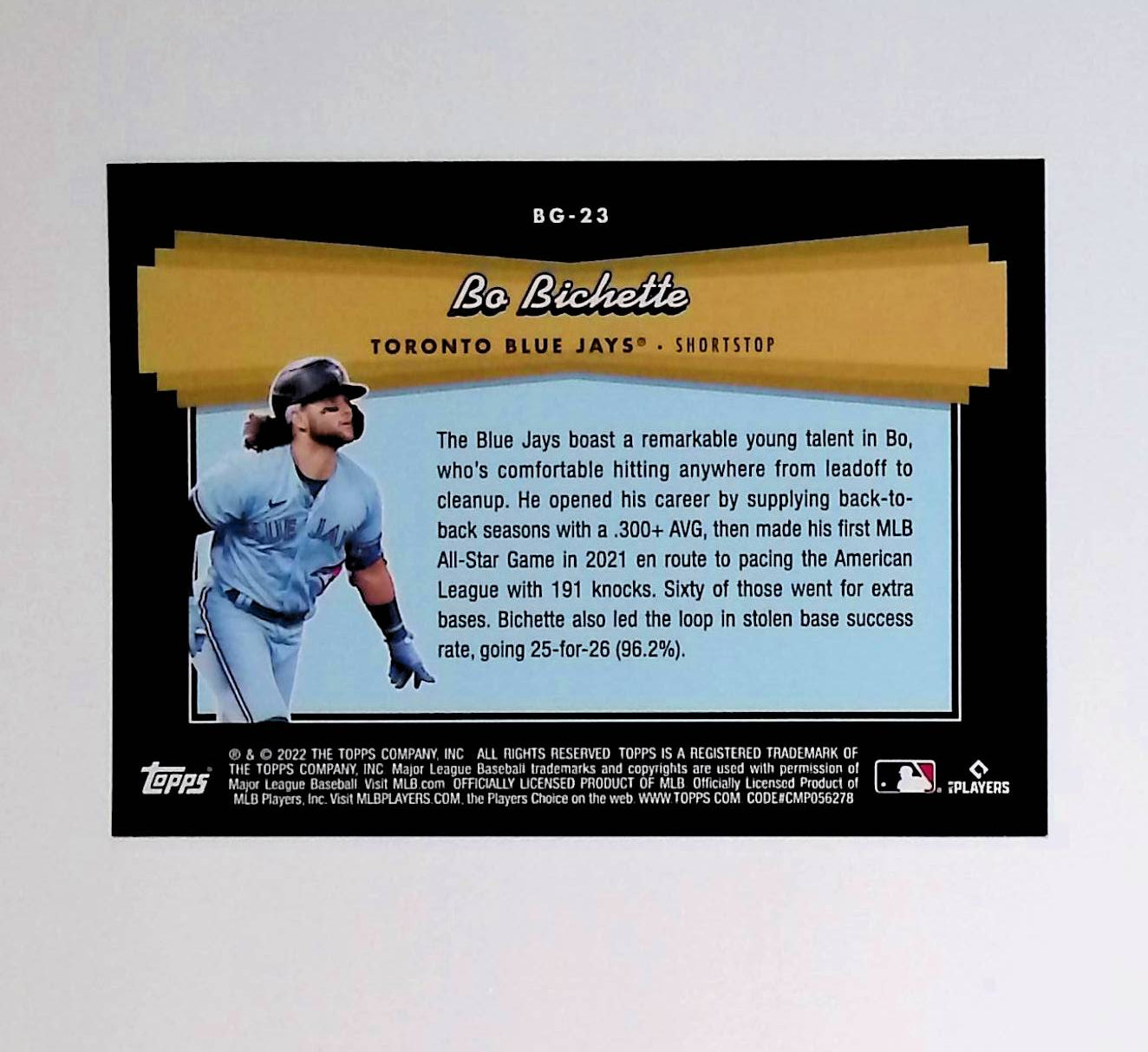 Bo Bichette 2022 Topps Update Black Gold #BG-23 - LoCo Collectables