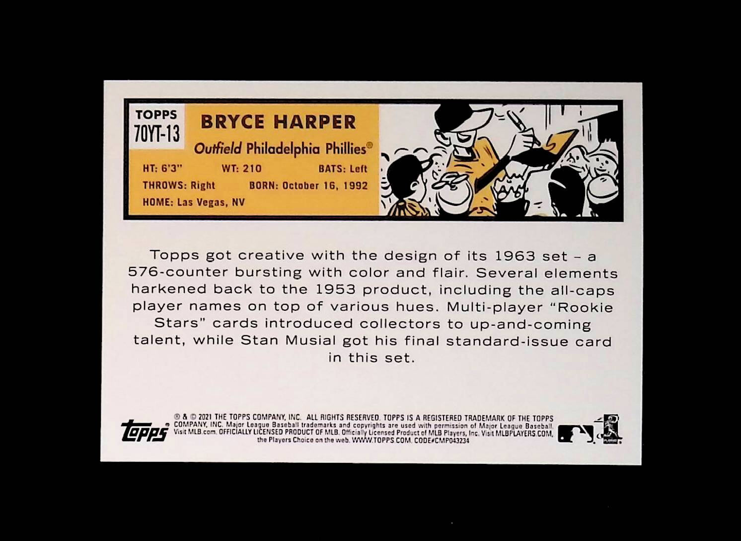 Bryce Harper 2021 Topps 70 Years of Topps Baseball #70YT-13 - LoCo Collectables