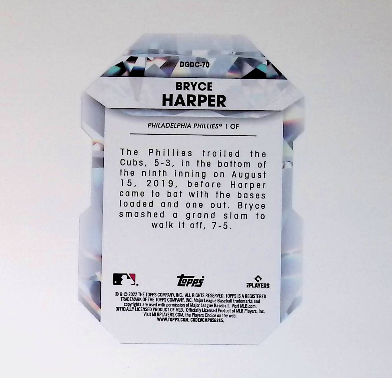 Bryce Harper 2022 Topps Diamond Greats Die Cuts #DGDC-70 - LoCo Collectables