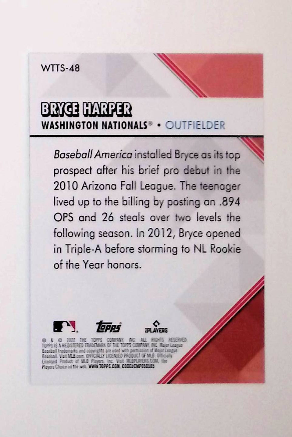 Bryce Harper 2022 Topps Welcome to the Show #WTTS-48 - LoCo Collectables