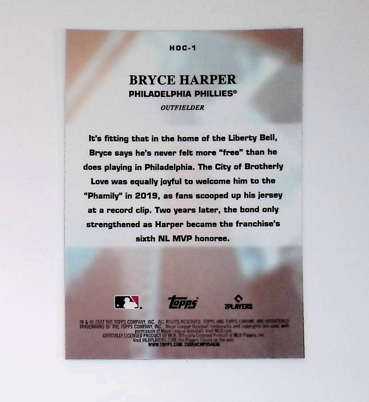 Bryce Harper 2022 Topps Chrome Heart of the City "Philadelphia" #HOC-1 - LoCo Collectables