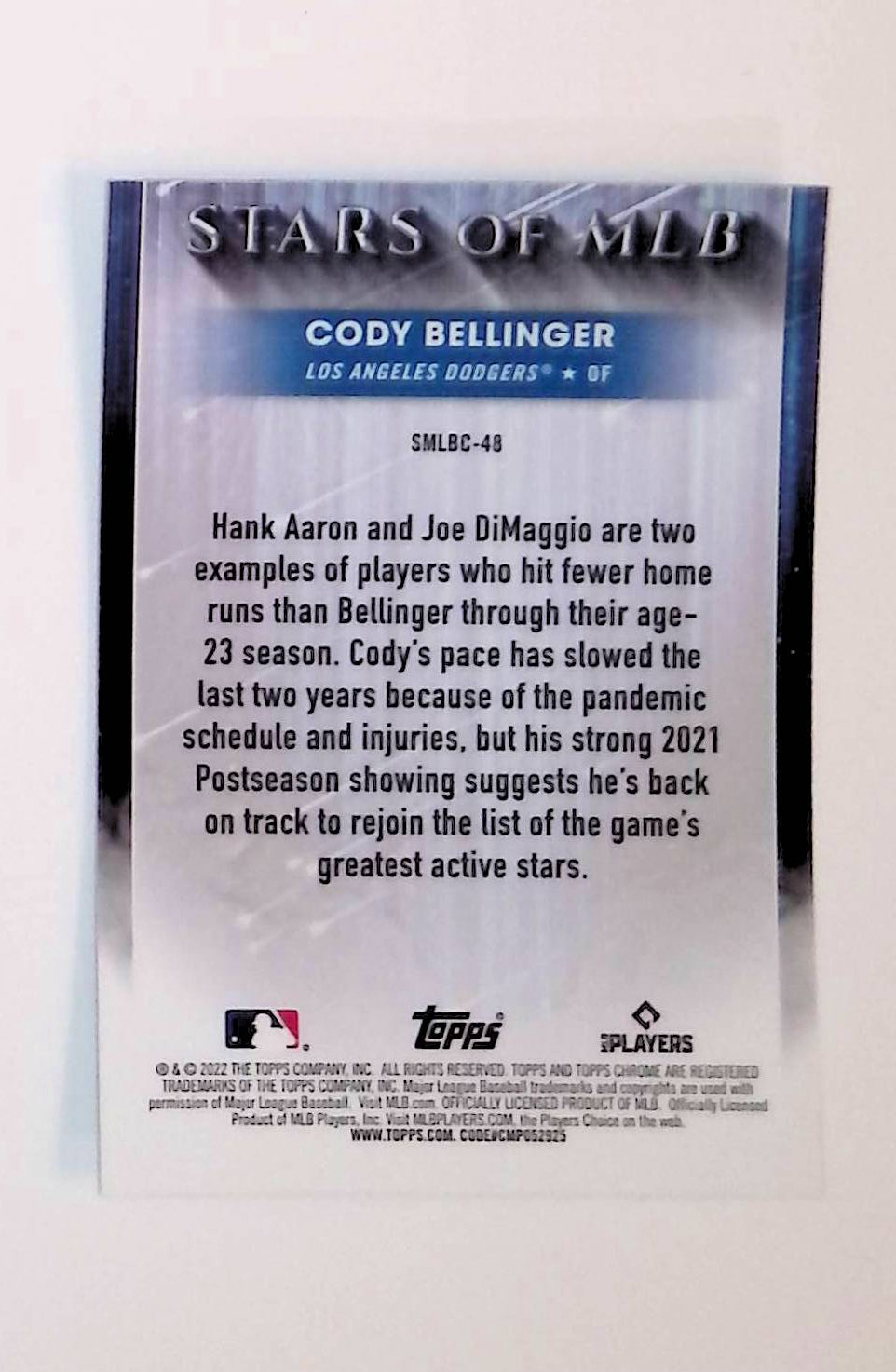 Cody Bellinger 2022 Topps Stars of MLB Chrome #SMLBC-48 - LoCo Collectables