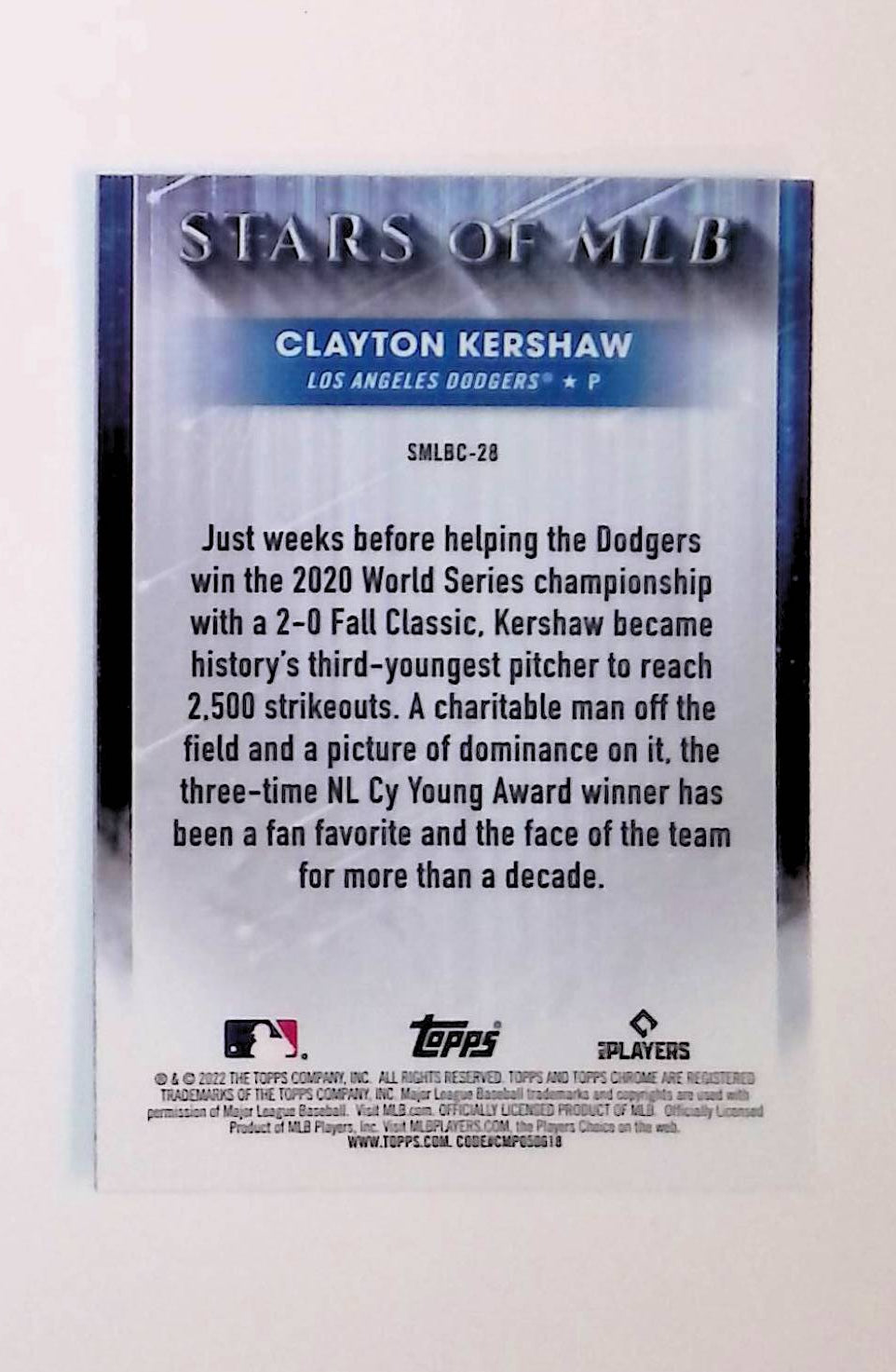 Clayton Kershaw 2022 Topps Stars of MLB Chrome #SMLBC-28 - LoCo Collectables