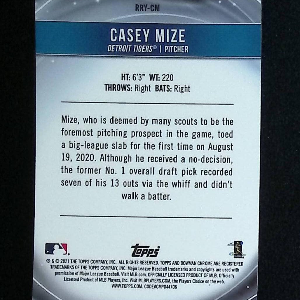 Casey Mize 2021 Bowman Chrome Rookie of the Year Favorites Mega Box Refactors #RRY-CM (Rookie Card) - LoCo Collectables