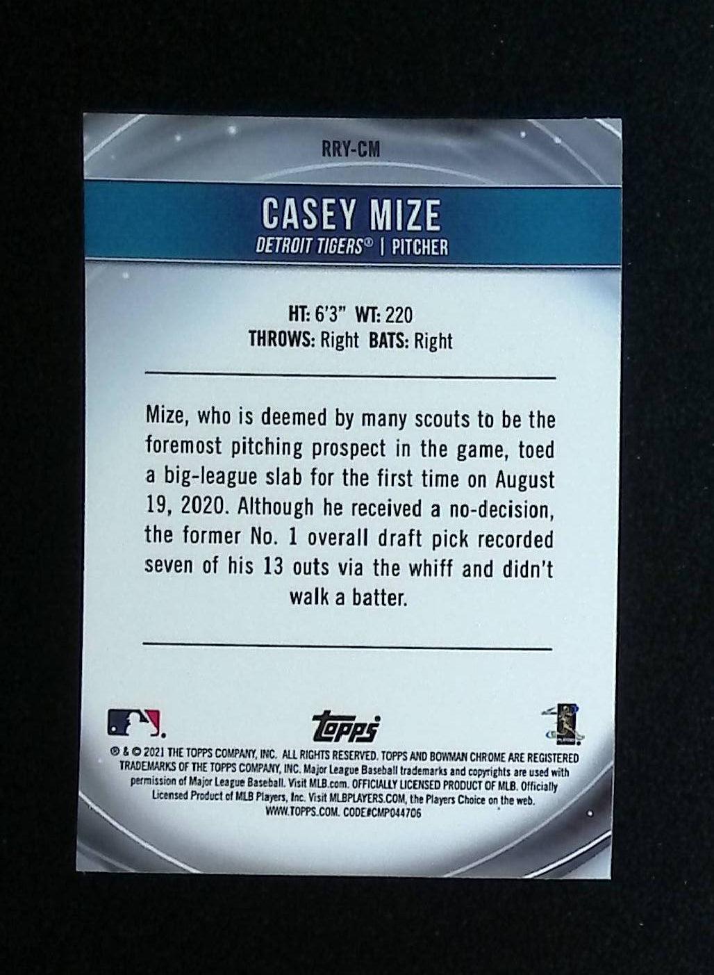 Casey Mize 2021 Bowman Chrome Rookie of the Year Favorites Mega Box Refactors #RRY-CM (Rookie Card) - LoCo Collectables