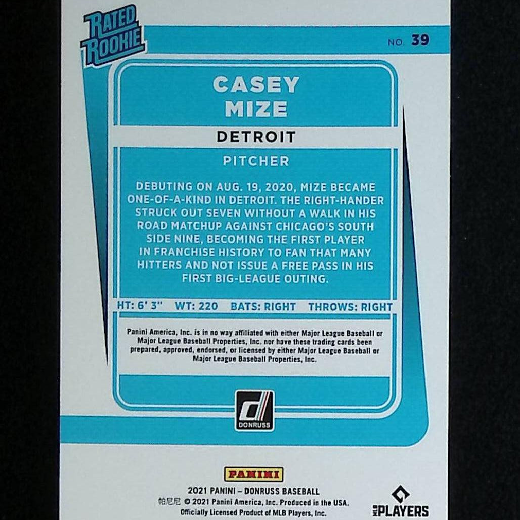 Casey Mize 2021 Donruss #39 (Rookie Card) - LoCo Collectables
