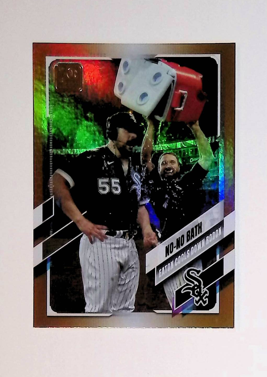 Carlos Rodon, Adam Eaton "No-No Bath" 2021 Topps Update Gold Foil #US297 - LoCo Collectables