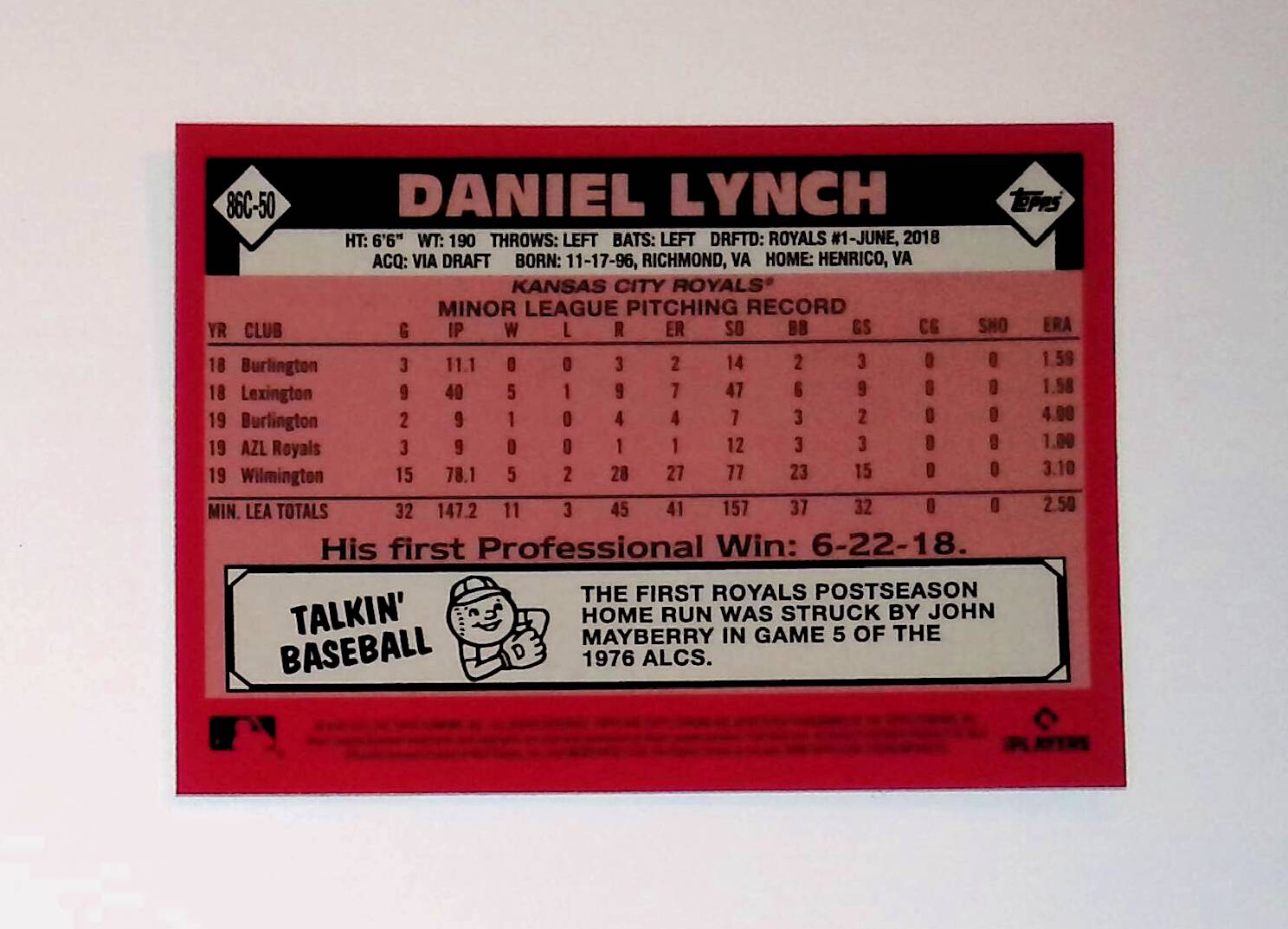 Daniel Lynch 2021 Topps '86 Topps Silver Pack Chrome #86C-50 (Rookie Card) - LoCo Collectables