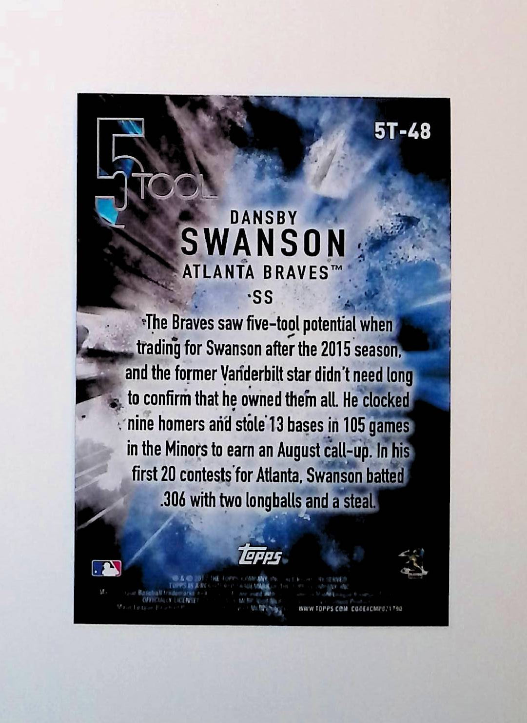 Dansby Swanson 2017 Topps Five Tool #5T-48 - LoCo Collectables