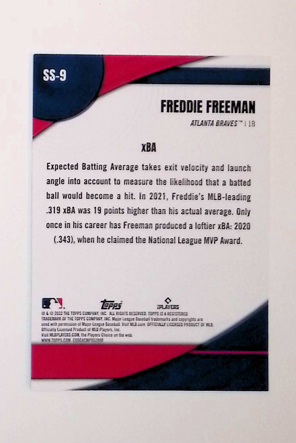 Freddie Freeman 2022 Topps Significant Statistics #SS-9 - LoCo Collectables