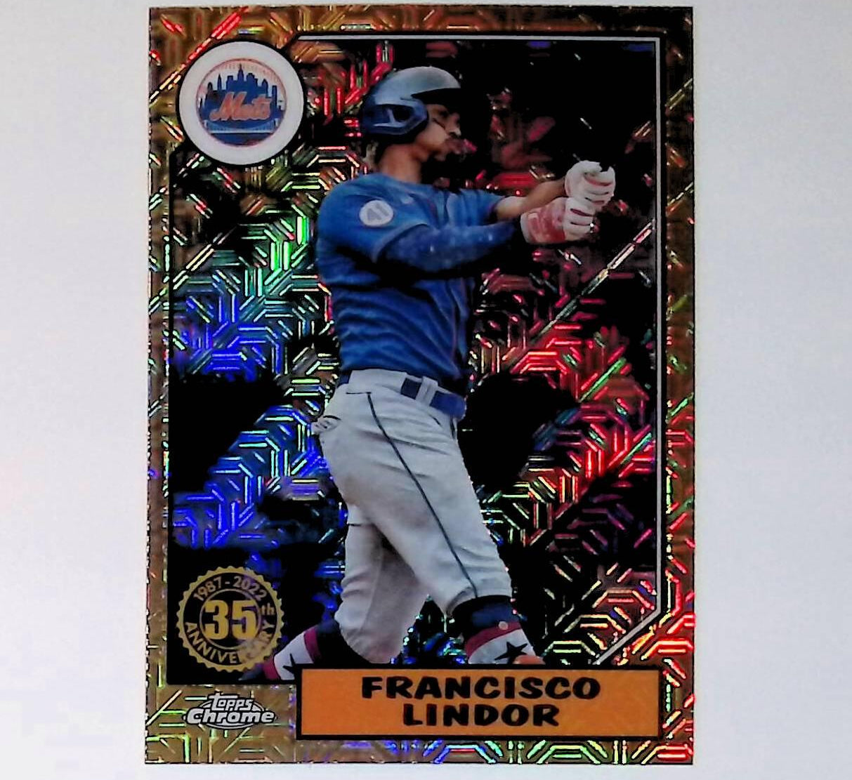 2022 Topps 1987 Topps Baseball #T87C-26 Francisco Lindor Silver Pack Chrome - LoCo Collectables