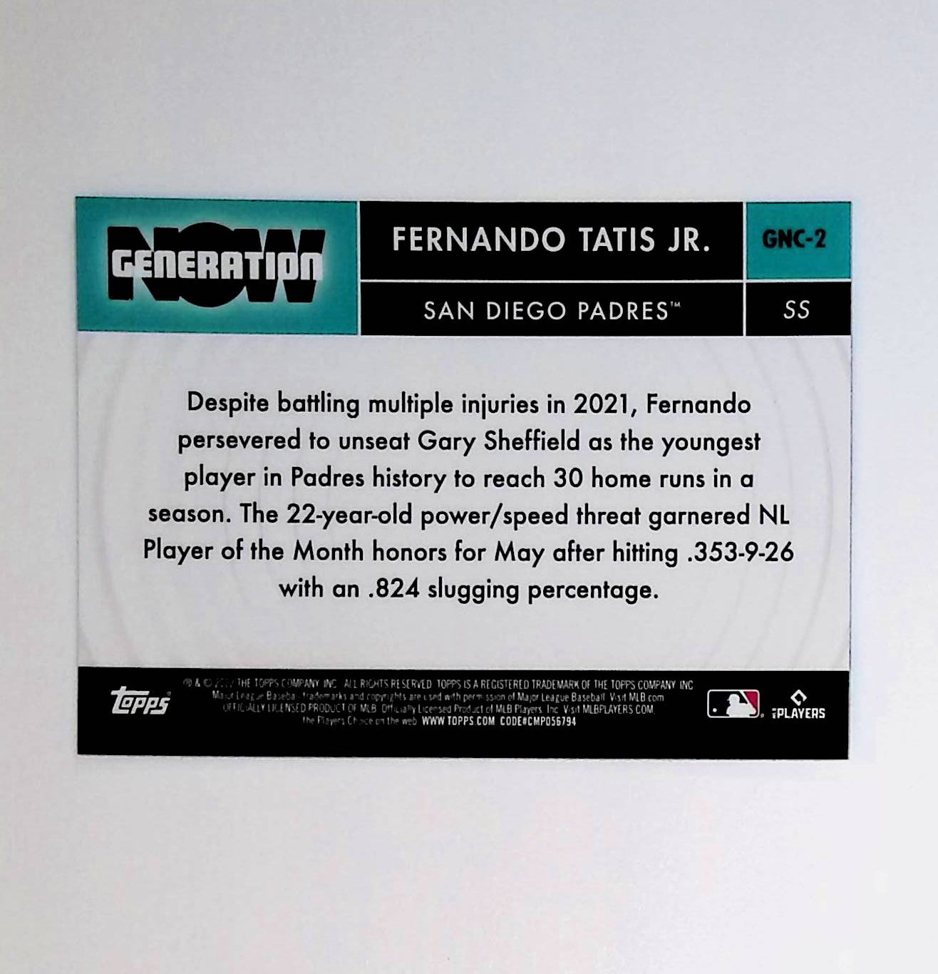 Fernando Tatis Jr 2022 Topps Chrome Update Generation Now #GNC-2 - LoCo Collectables