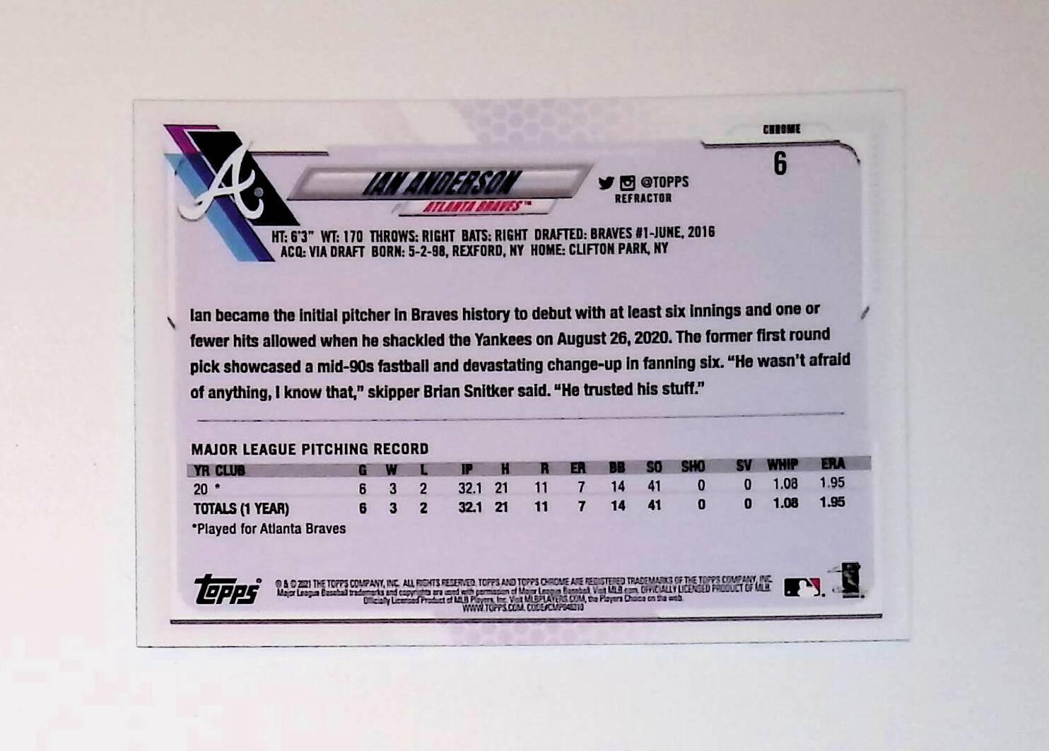 Ian Anderson 2021 Topps Chrome Refractor #6 (Rookie Card) - LoCo Collectables