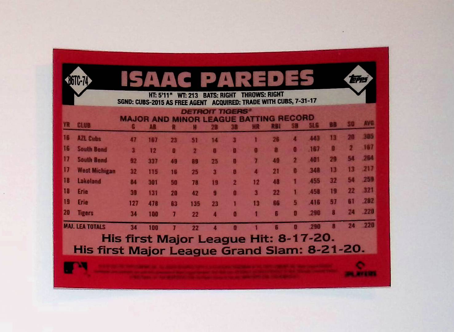 Isaac Paredes 2021 Topps '86 Topps Silver Pack Chrome #86TC-74 (Rookie Card) - LoCo Collectables