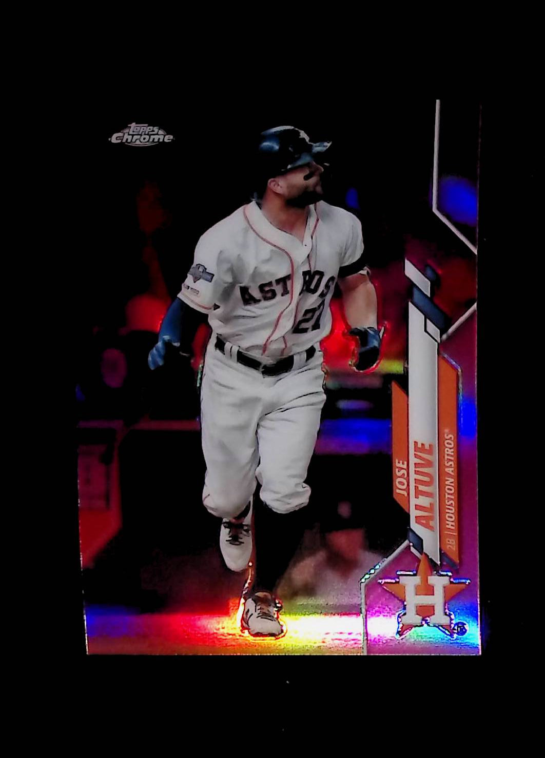 Jose Altuve 2020 Topps Chrome Pink Refractors #42 - LoCo Collectables