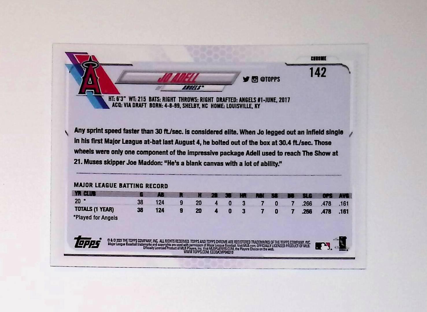 2021 Topps Chrome #142 Jo Adell Rookie - LoCo Collectables